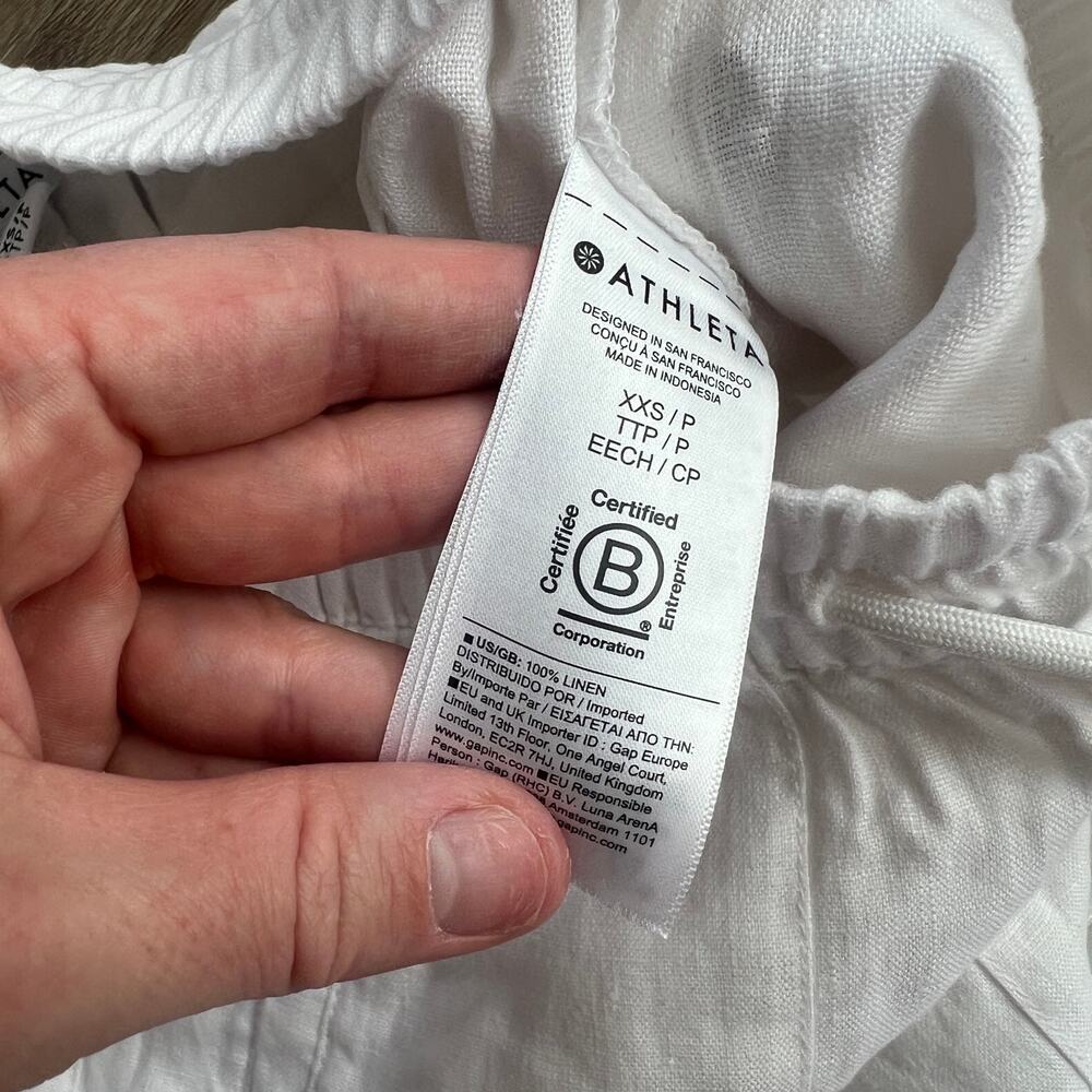 Athleta Retreat Linen White Wide Leg Pants NWT XXS - Picture 8 of 12
